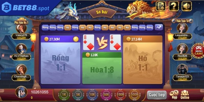 Long hổ Bet88 – Trò chơi Casino Hấp Dẫn Thu Hút Người Chơi 3 Mẹo chơi long hổ tăng khả năng thắng cược