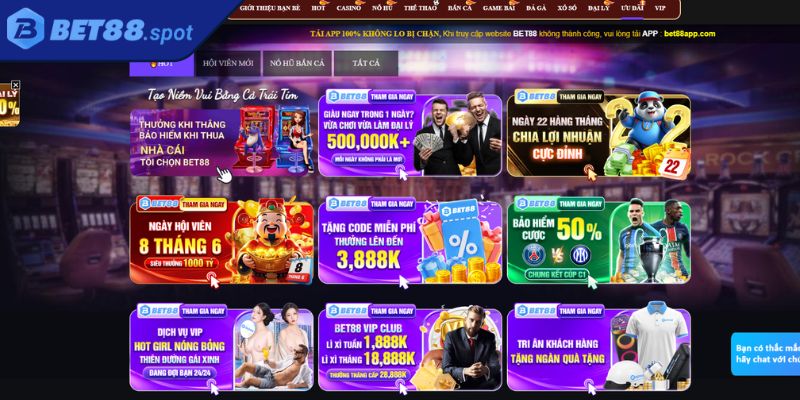 Tặng Code Miễn Phí Bet88 – Quà Tặng Đặc Biệt Chào Đón Năm Mới 2 Sử dụng khuyến mãi và khám phá các trò chơi